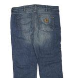 CARHARTT Mens Regular Fit Blue Denim Jeans W38 L32 Classic Zip Pocket