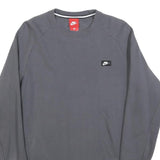 NIKE Mens Grey Crew Neck Long Sleeve Pullover Sweatshirt M Cotton Blend Jersey