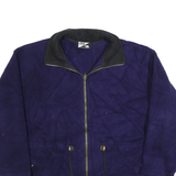 JEM Womens Blue Navy Plain Pullover Regular XL Polyester Fleece Jumper Zip