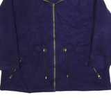 JEM Womens Blue Navy Plain Pullover Regular XL Polyester Fleece Jumper Zip