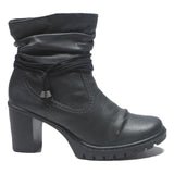 RIEKER Womens Black Ankle Boots Synthetic UK 7 Stylish Comfortable Fashion Heel