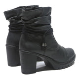 RIEKER Womens Black Ankle Boots Synthetic UK 7 Stylish Comfortable Fashion Heel