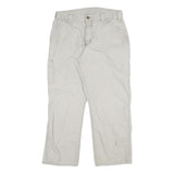 CARHARTT Mens Cotton Blend Relaxed W34 L28 Workwear Cargo Trousers Beige