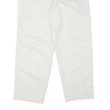 WEPPOS Mens White Relaxed Trousers W32 L28 Cotton Blend Zip Casual