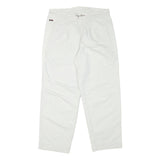 WEPPOS Mens White Relaxed Trousers W32 L28 Cotton Blend Zip Casual