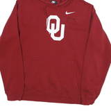 NIKE Mens Red University Of Oklahoma Pullover Hoodie L Cotton Blend Drawstring