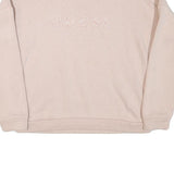 GUESS Womens Cream Sweatshirt Crew Neck S Embroidered Logo Casual Pullover