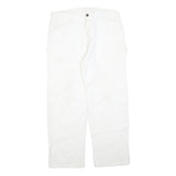 DICKIES Mens Relaxed White Cotton Blend Jeans W36 L30 Workwear Utility Zip