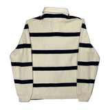 Polo By Ralph Lauren Striped Rugby Shirt - Medium Cream Cotton