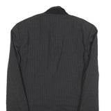 LANVIN Mens Grey Pinstripe Wool Classic Jacket M Button Closure Tailored