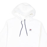 FILA Womens White Hoodie XL Polyester Blend Casual Wear Drawstring Hood