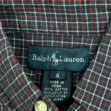Age 4 Ralph Lauren Checked Shirt - 2XS Blue Cotton