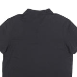 CALVIN KLEIN Mens Black Short Sleeve Plain L Cotton Blend Polo Shirt