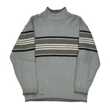 Southpole Striped Sweater - XL Gray Acrylic