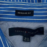 Tommy Hilfiger Striped Shirt - Large Blue Cotton