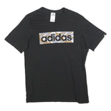 ADIDAS Mens Black Cotton Blend Graphic T-Shirt M Short Sleeve Crew Neck Casual