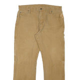 DICKIES Mens Cotton Blend Beige Regular Fit Straight Trousers W34 L33 Workwear