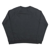 NIKE Womens Black Crew Neck S Cotton Blend Logo Sweatshirt Casual Pullover