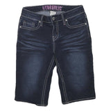 HYDRAULIC Womens Denim Blue Casual Shorts S W28 Embroidered Pockets