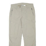 COLUMBIA Lined Womens Regular Fit Beige Trousers W32 L30 Outdoor Zip Pocket