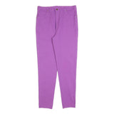 Womens Cotton Blend Lilac Slim Zip Trousers W32 L30 Stylish Casual Fit