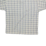 BUGLE BOY Mens Blue & Cream Checked Short Sleeve Polo Shirt M Cotton Blend