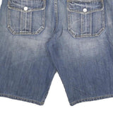 OOH MOW MAO Womens Denim Blue Casual Shorts L W30 Cotton Blend