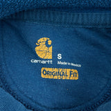 Original Workwear Carhartt Graphic Hoodie - Small Blue Cotton