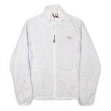 THE NORTH FACE Womens White Jacket M Polyester Blend Plain Outdoor Zip Warm