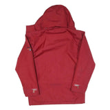 Mens Red Polyester Blend Hooded Jacket S Zip Plain Lightweight Outdoor Wear