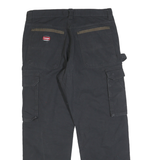 WRANGLER Mens Black Cotton Blend Regular Cargo Work Trousers W32 L30