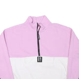 DKNY Womens Pink & White Colourblock Half Zip L Sweatshirt Outerwear