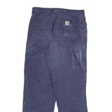 CARHARTT Mens Cotton Blend Blue Workwear Regular Fit Straight Trousers W36 L34