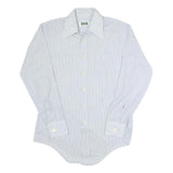 BVD Mens White & Grey Stripe Shirt S Classic Cotton Blend Casual Button Up