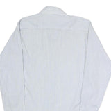BVD Mens White & Grey Stripe Shirt S Classic Cotton Blend Casual Button Up