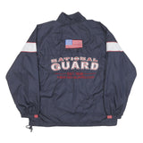 NATIONAL GUARD Mens Navy Blue & White Track Jacket L Polyester Blend Zip