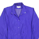 KRISTEN BLAKE Womens Purple Button Jacket M Polyester Blend Plain Lightweight