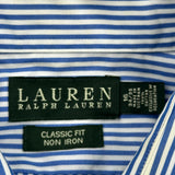 Ralph Lauren Striped Shirt - Large Blue Cotton