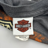 Pocono Mountain Harley Davidson Graphic Long Sleeve T-Shirt - Medium Grey Cotton