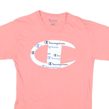 CHAMPION Mens Pink Graphic T-Shirt S Short Sleeve Crew Neck Cotton Blend