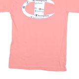 CHAMPION Mens Pink Graphic T-Shirt S Short Sleeve Crew Neck Cotton Blend