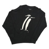 ELLEN RICHARD Womens Black Crew Neck S Cotton Blend Pullover Sweatshirt