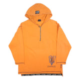 KICKDOWN Mens Orange Hoodie M Cotton Blend ¼ Zip Graphic Print
