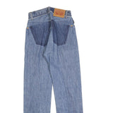 VETEMENTS Womens Blue Regular Straight Denim Light W25 L28 Raw Edge Jeans