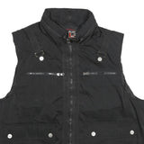 COOGI Mens Black Zip Jacket 2XL Polyester Plain Functional Pockets Sleeveless