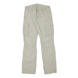Mens Cotton Blend Beige Regular Fit Zip Cargo Trousers W30 L31 Utility Pockets