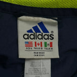 Adidas Striped Track Jacket - Large Yellow Polyester