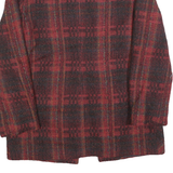 SELINAS SEASON Womens Red & Black Check Wool Blend Button Jacket M