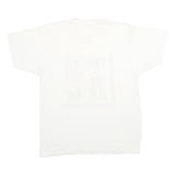 SCREEN STARS Mens White Graphic T-Shirt L Short Sleeve Crew Neck Puzzle Design