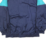 LEOPARD Mens Blue & Teal Track Jacket L Polyester Blend Colourblock Zip Casual